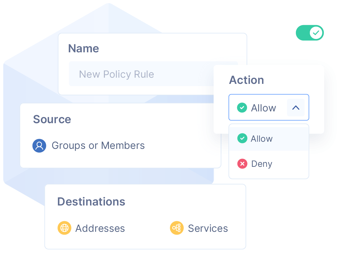 Central policy management for teams