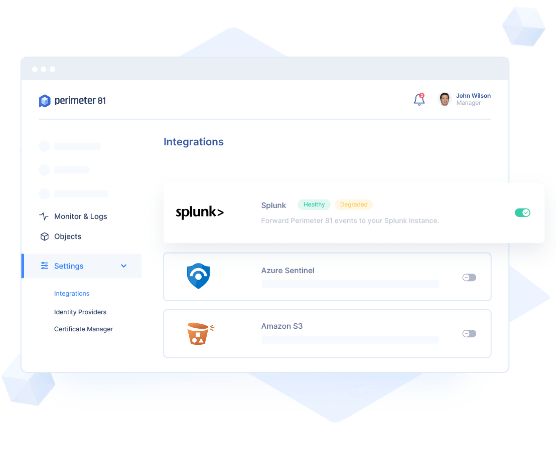 Perimeter 81 Provides the Logs, Splunk Analyzes the Data 