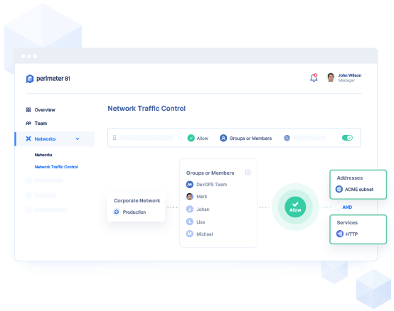Control security alongside networking