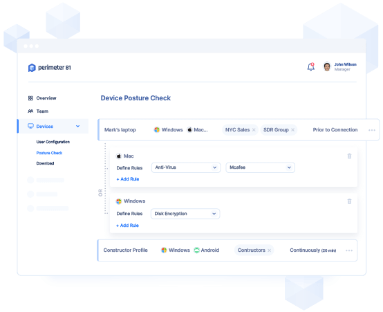Control security alongside networking